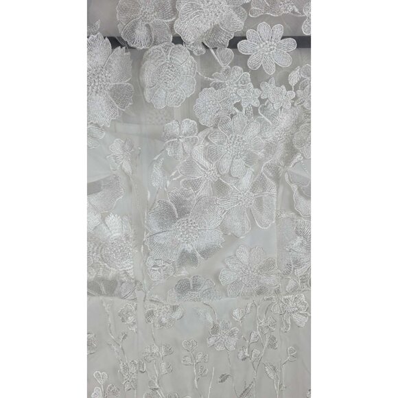 Women's White Floral Evening Dress Lace Formal Dress Party Wedding Gown XS-XL - Picture 5 of 7